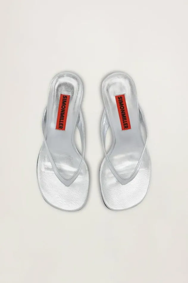 Simon Miller Sandals Beep Thong In Silver Silver 8211 Shop