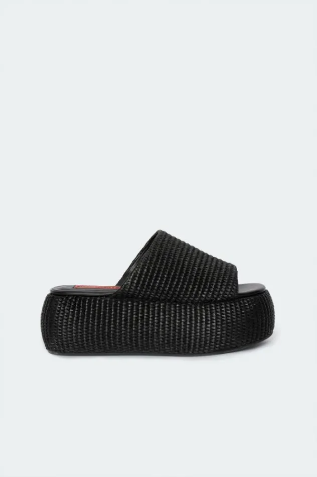 Simon Miller Sandals Raffia Cloudy Platform In Black Black 8211 Shop