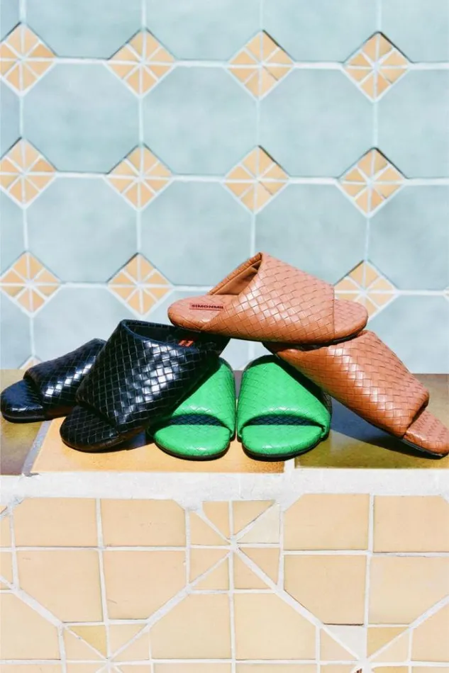 Simon Miller Sandals Woven Bubble Slide In Black Black 8211 Shop