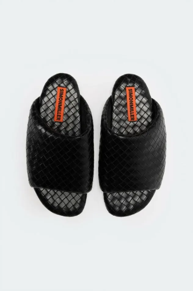 Simon Miller Sandals Woven Bubble Slide In Black Black 8211 Shop