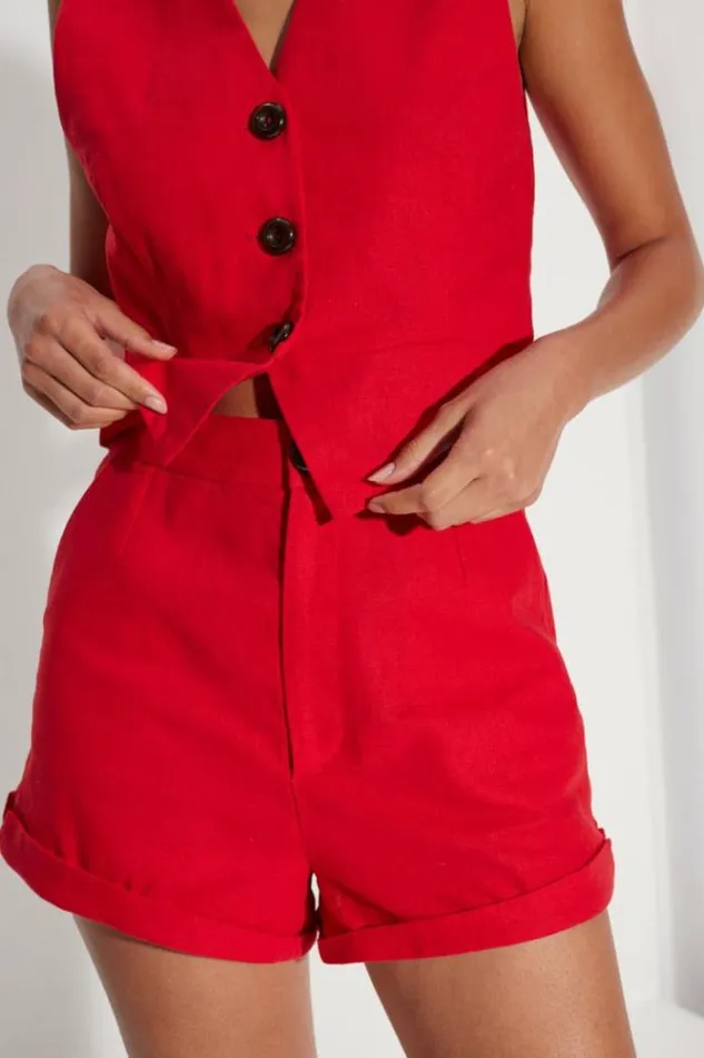 Simon Miller Sets Como Linen Shorts In Paprika Paprika 8211 Shop