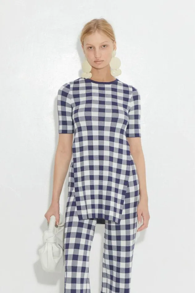 Simon Miller Sets Knits By Canoga Short Sleeve Top In Ink Gingham Ink Gingham 8211 Shop Simon Miller Sets Knits By Canoga Short Sleeve Top In Ink Gingham Ink Gingham 8211 Shop