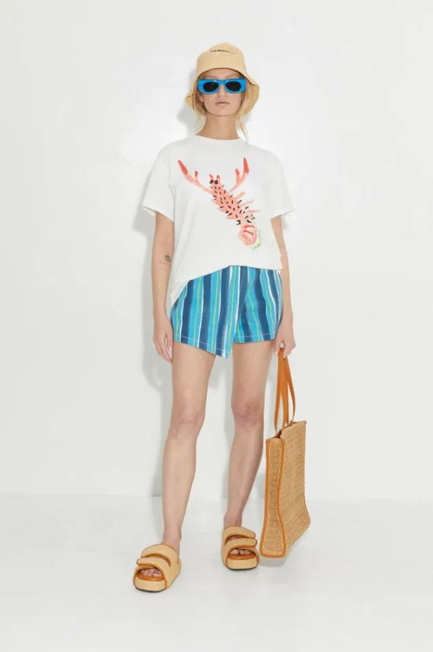 Simon Miller Tops Lango Graphic Tee In Langoustine Logo Langoustine Logo 8211 Shop