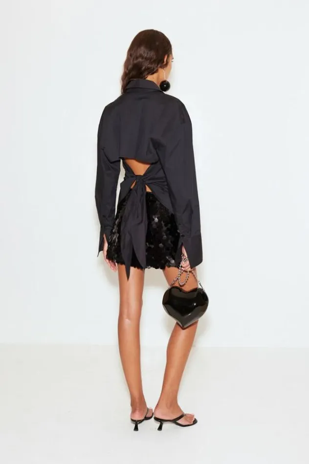 Simon Miller Tops Loch Poplin Button Up In Black Black 8211 Shop