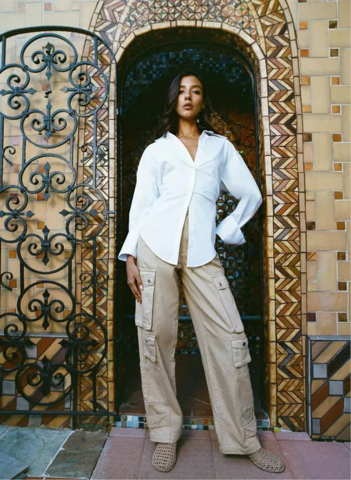 Simon Miller Tops Loch Poplin Button Up In Macadamia Macadamia 8211 Shop