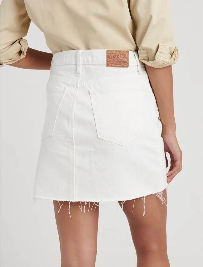 Skirts Women Lucky Brand Old Favorite Denim Mini Clean Whitect