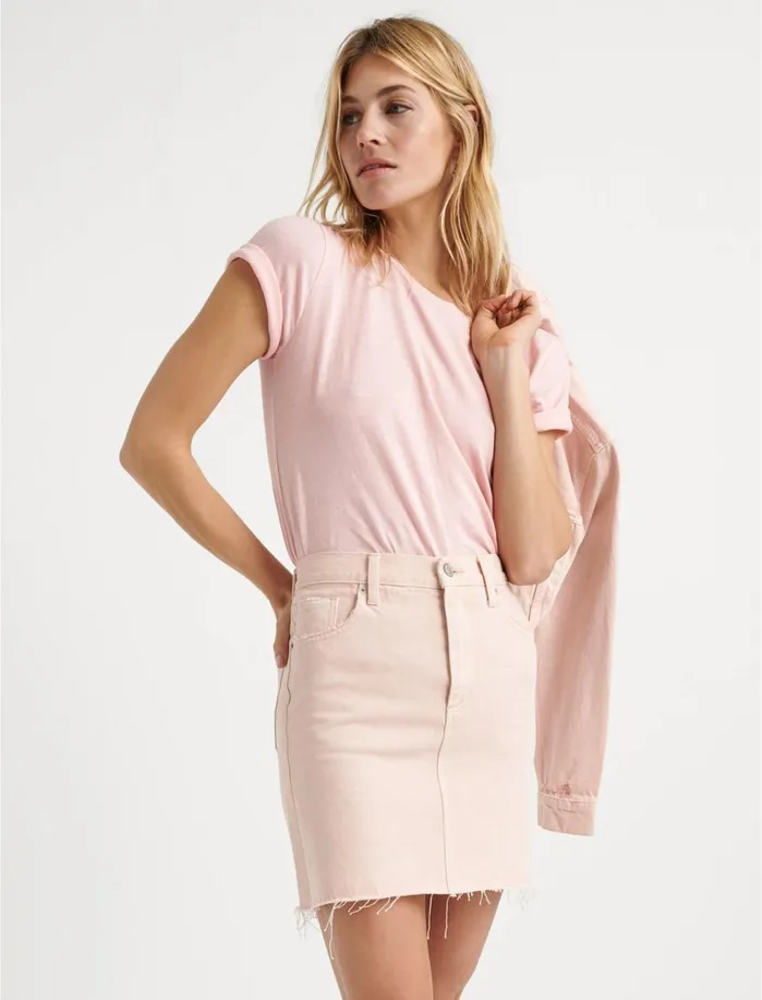 Skirts Women Lucky Brand Old Favorite Mini Skirt Vintage Rose Ct