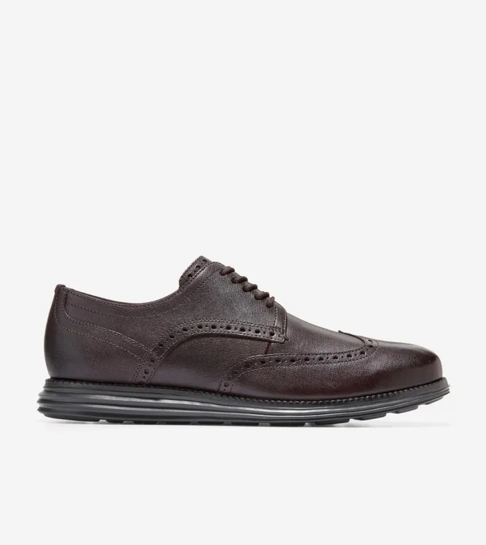 Smart Shoes Men Cole Haan riginalGrand Wingtip Oxford Dark Chocolateblack