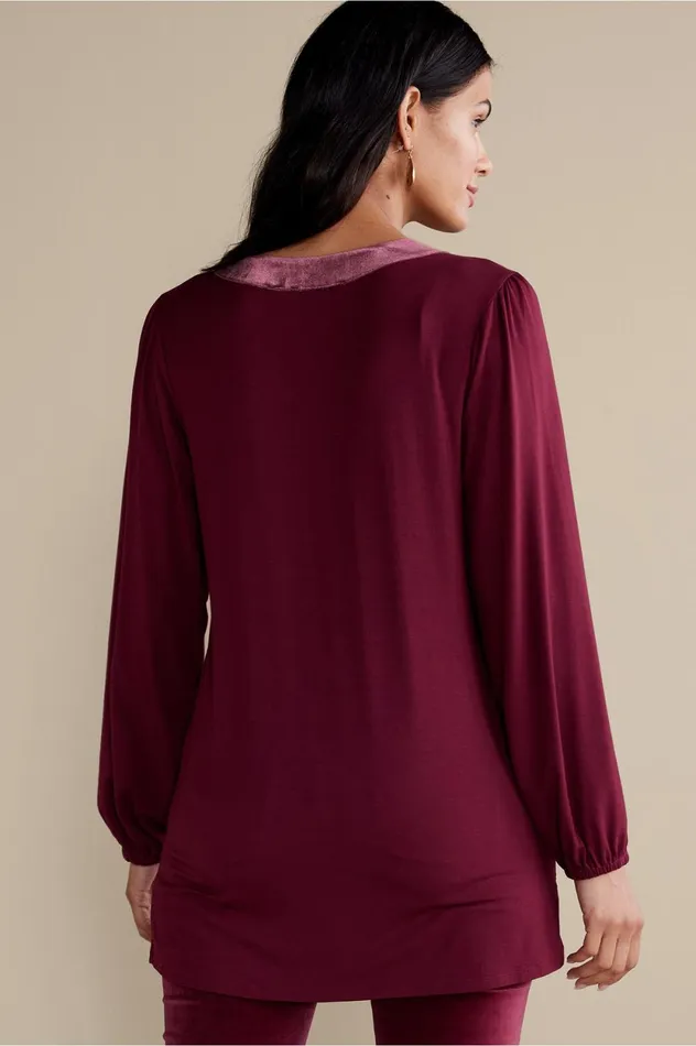 Soft Surroundings Adornment Top Cabernet Women Tops Soft Surroundings Adornment Top Cabernet Women Tops