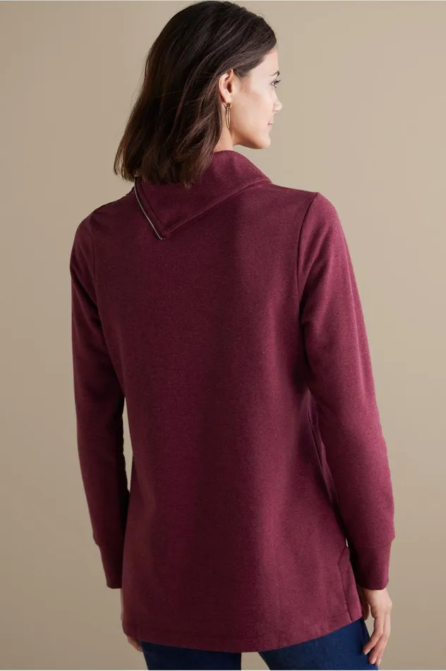 Soft Surroundings Angie Tunic Cabernet Heather Women Tops Soft Surroundings Angie Tunic Cabernet Heather Women Tops
