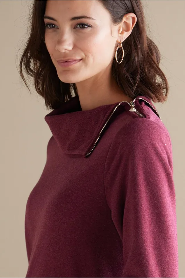 Soft Surroundings Angie Tunic Cabernet Heather Women Tops Soft Surroundings Angie Tunic Cabernet Heather Women Tops