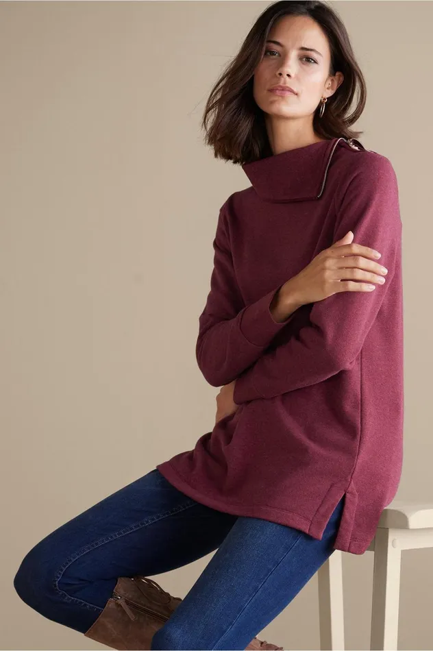Soft Surroundings Angie Tunic Cabernet Heather Women Tops Soft Surroundings Angie Tunic Cabernet Heather Women Tops