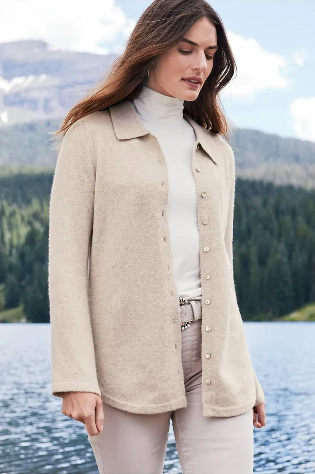Soft Surroundings Charisse Cardigan Feather Heather Women Sweaters and Cardigans Soft Surroundings Charisse Cardigan Feather Heather Women Sweaters and Cardigans