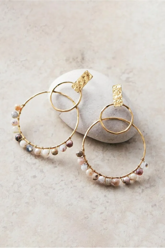 Soft Surroundings Chelsea Hoop Earring Neutral Multi Women Jewelry