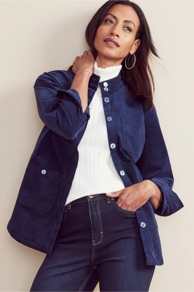 Soft Surroundings Cora Corduroy Shirt Navy Women Tops Soft Surroundings Cora Corduroy Shirt Navy Women Tops