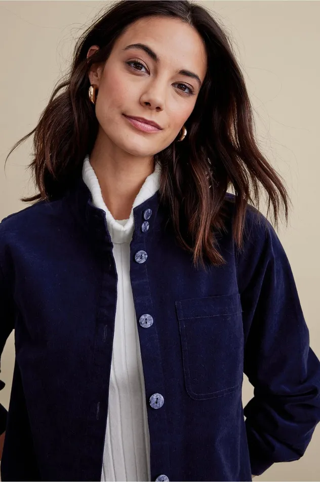 Soft Surroundings Cora Corduroy Shirt Navy Women Tops Soft Surroundings Cora Corduroy Shirt Navy Women Tops