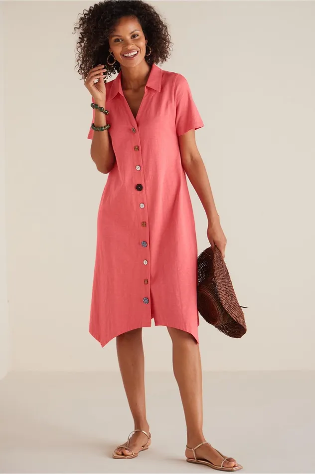 Soft Surroundings Danielle Button Dress Black Women Dresses