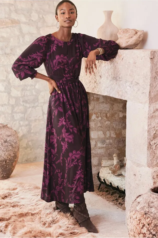 Soft Surroundings Dianthe Dress Wine Botanical Women Dresses Soft Surroundings Dianthe Dress Wine Botanical Women Dresses