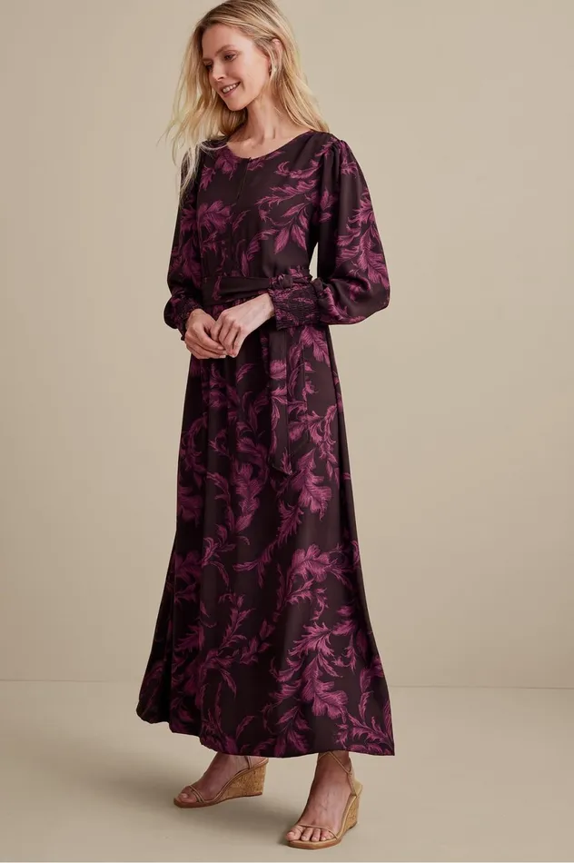 Soft Surroundings Dianthe Dress Wine Botanical Women Dresses Soft Surroundings Dianthe Dress Wine Botanical Women Dresses