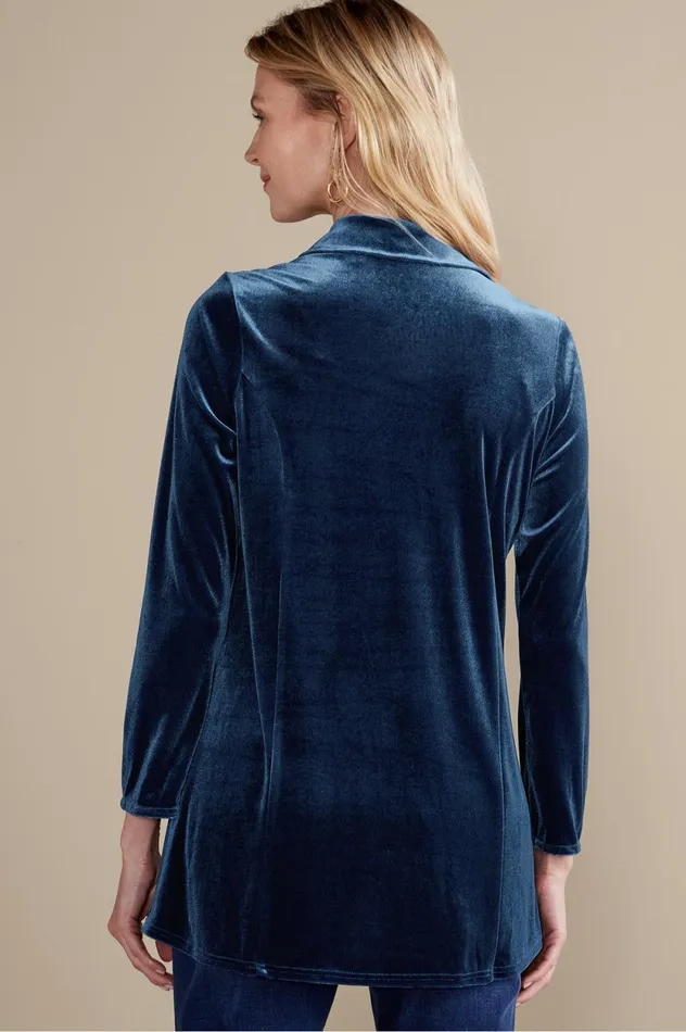 Soft Surroundings Enchanted Velvet Shirt Navy Women Tops Soft Surroundings Enchanted Velvet Shirt Navy Women Tops
