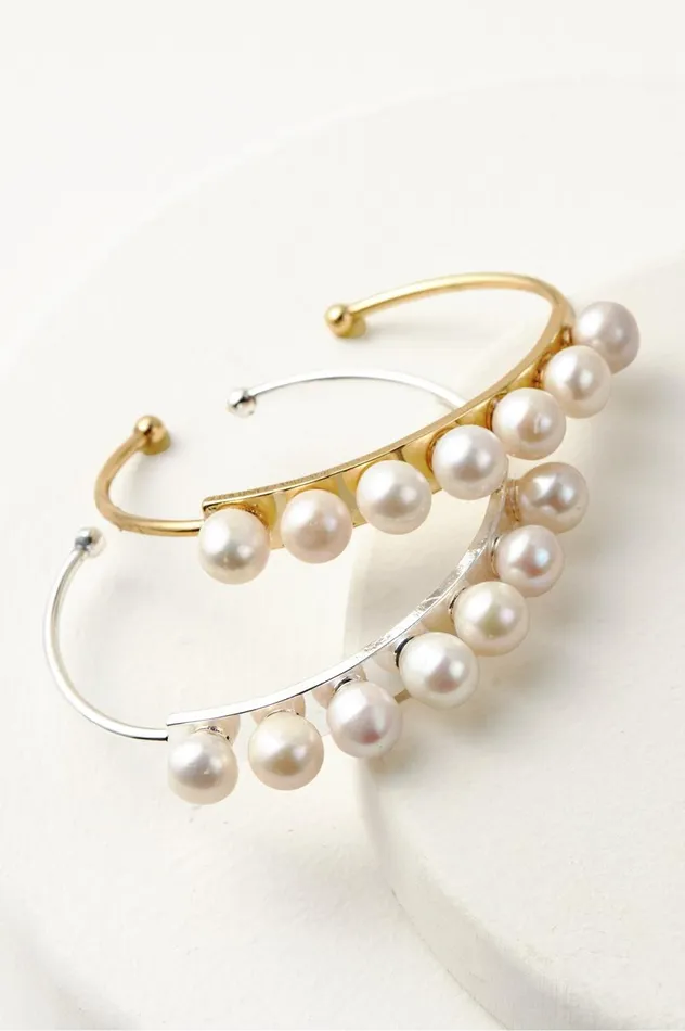 Soft Surroundings Estella Pearl Cuff Goldpearl Women Jewelry