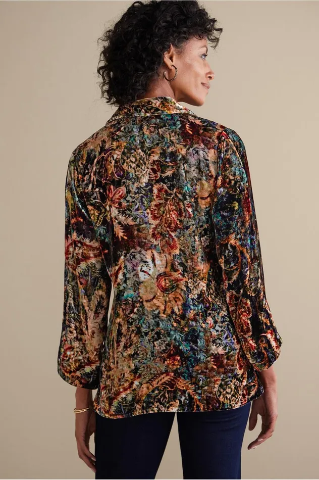 Soft Surroundings Icon Silk Velvet Poets Shirt Natural Animal Women Tops Soft Surroundings Icon Silk Velvet Poets Shirt Natural Animal Women Tops