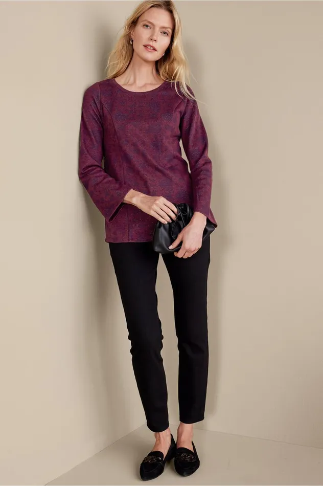 Soft Surroundings Jeri Jacquard Top Multi Floral Women Tops Soft Surroundings Jeri Jacquard Top Multi Floral Women Tops