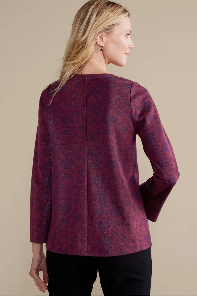Soft Surroundings Jeri Jacquard Top Multi Floral Women Tops Soft Surroundings Jeri Jacquard Top Multi Floral Women Tops