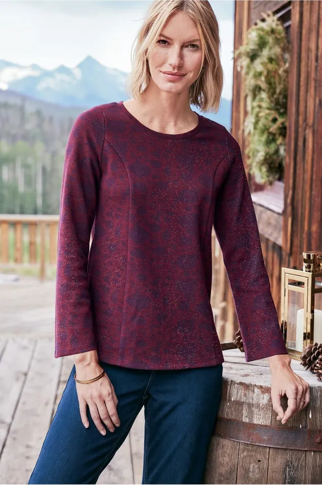 Soft Surroundings Jeri Jacquard Top Multi Floral Women Tops Soft Surroundings Jeri Jacquard Top Multi Floral Women Tops