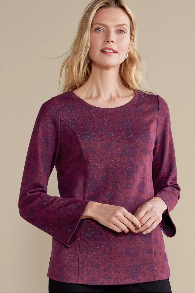 Soft Surroundings Jeri Jacquard Top Multi Floral Women Tops Soft Surroundings Jeri Jacquard Top Multi Floral Women Tops
