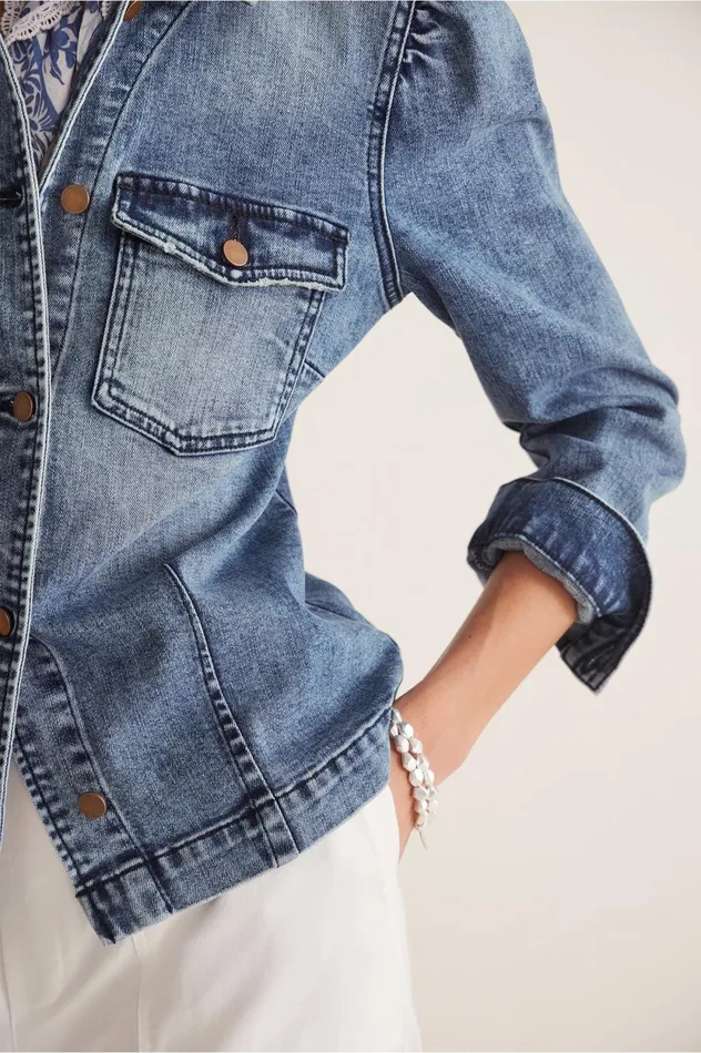 Soft Surroundings Joanie Jean Jacket Washed Blue Women Jackets and Coats Soft Surroundings Joanie Jean Jacket Washed Blue Women Jackets and Coats