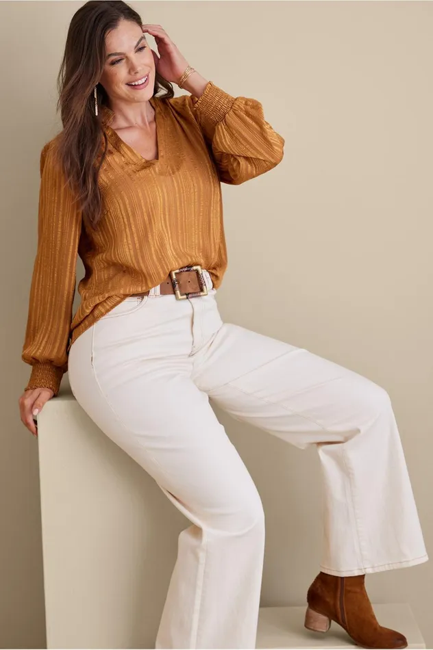 Soft Surroundings Jocelyn Top Golden Sand Women Tops Soft Surroundings Jocelyn Top Golden Sand Women Tops