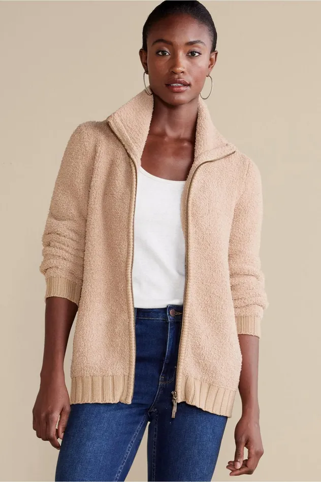 Soft Surroundings Lyla Teddy Cardigan Sesame Women Sweaters and Cardigans Soft Surroundings Lyla Teddy Cardigan Sesame Women Sweaters and Cardigans