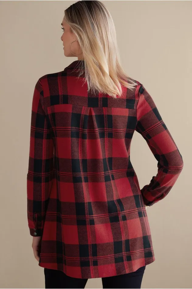Soft Surroundings Mad About Plaid Tunic Red Plaid Women Tops Soft Surroundings Mad About Plaid Tunic Red Plaid Women Tops