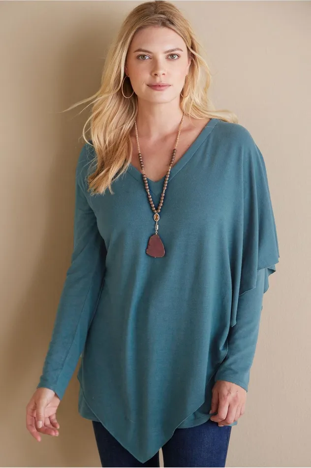 Soft Surroundings Madeline Tunic Sangria Red Women Tops