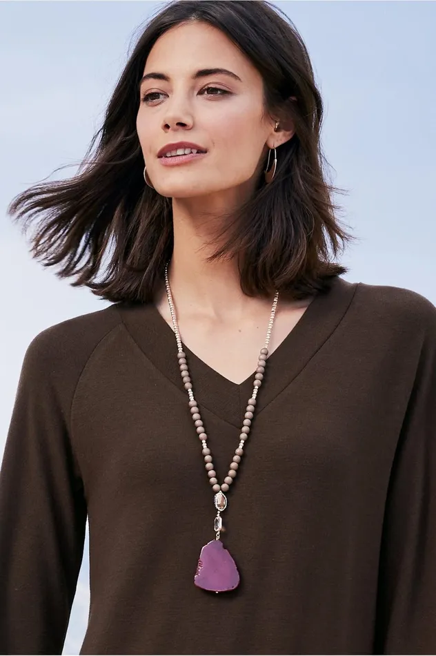 Soft Surroundings Maeve Agate Necklace Wine Women Jewelry Soft Surroundings Maeve Agate Necklace Wine Women Jewelry