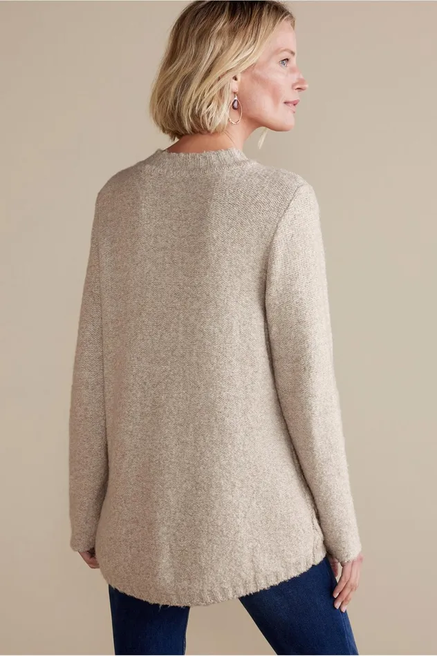 Soft Surroundings Marianna Cable Sweater Heather Taupe Women Sweaters and Cardigans Soft Surroundings Marianna Cable Sweater Heather Taupe Women Sweaters and Cardigans