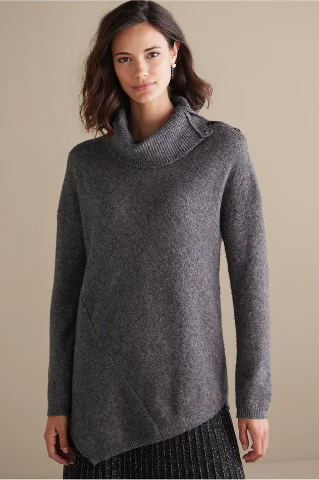 Soft Surroundings Maxine Sweater Dark Grey Heather Women Sweaters and Cardigans Soft Surroundings Maxine Sweater Dark Grey Heather Women Sweaters and Cardigans