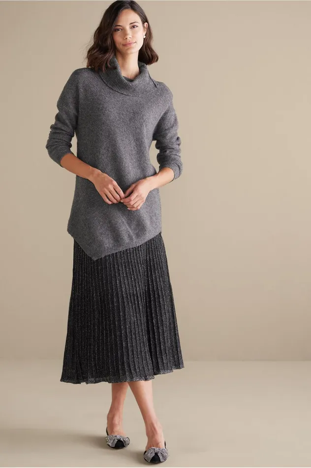 Soft Surroundings Maxine Sweater Dark Grey Heather Women Sweaters and Cardigans Soft Surroundings Maxine Sweater Dark Grey Heather Women Sweaters and Cardigans