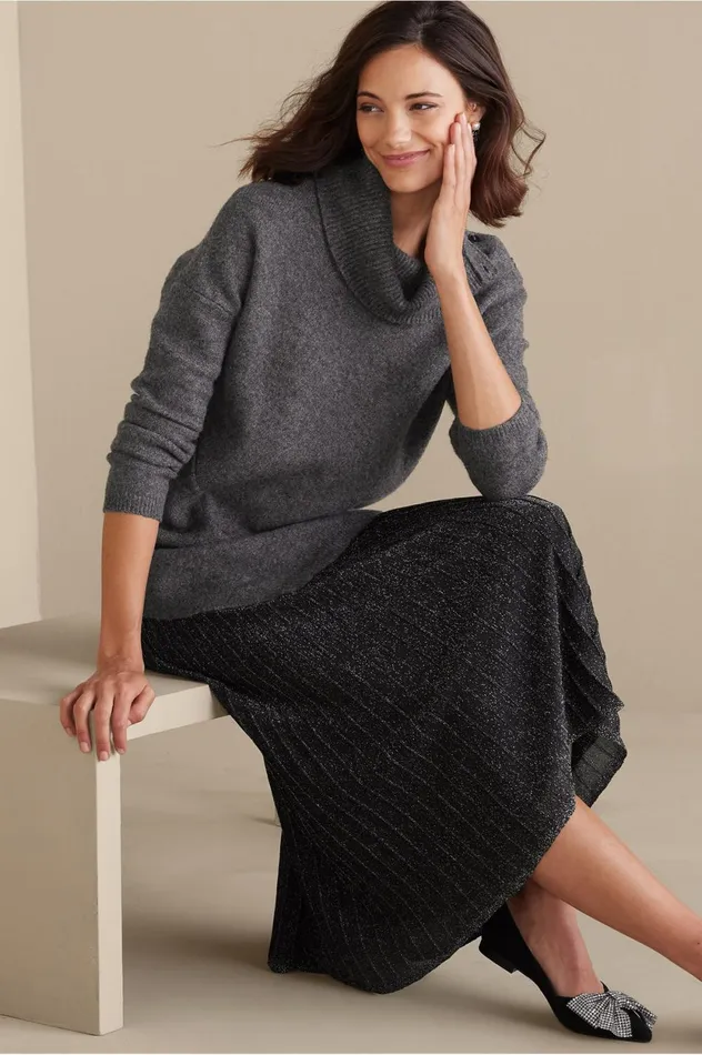 Soft Surroundings Maxine Sweater Dark Grey Heather Women Sweaters and Cardigans Soft Surroundings Maxine Sweater Dark Grey Heather Women Sweaters and Cardigans
