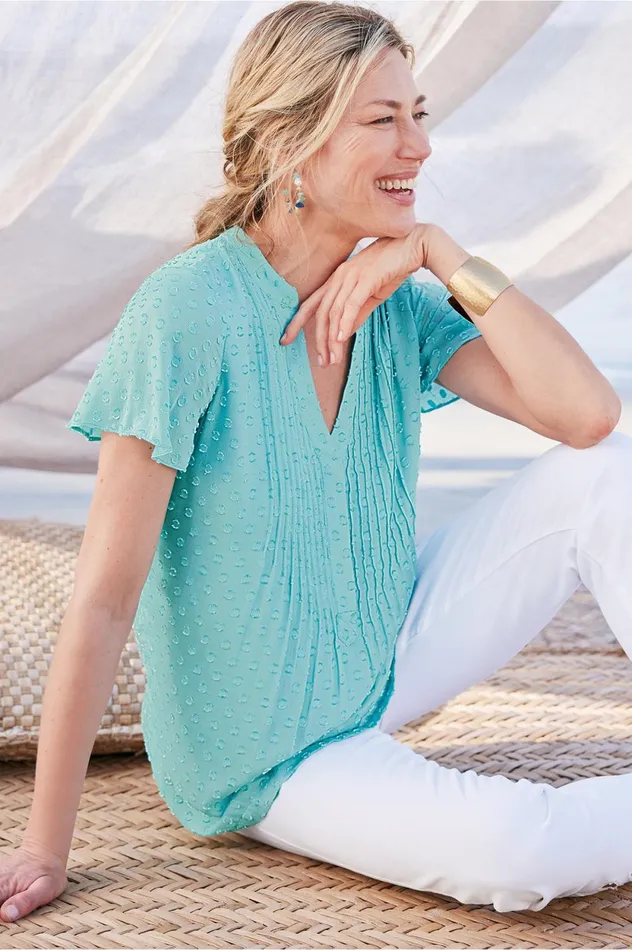 Soft Surroundings Offshore Top Aquamarine Women Tops Soft Surroundings Offshore Top Aquamarine Women Tops