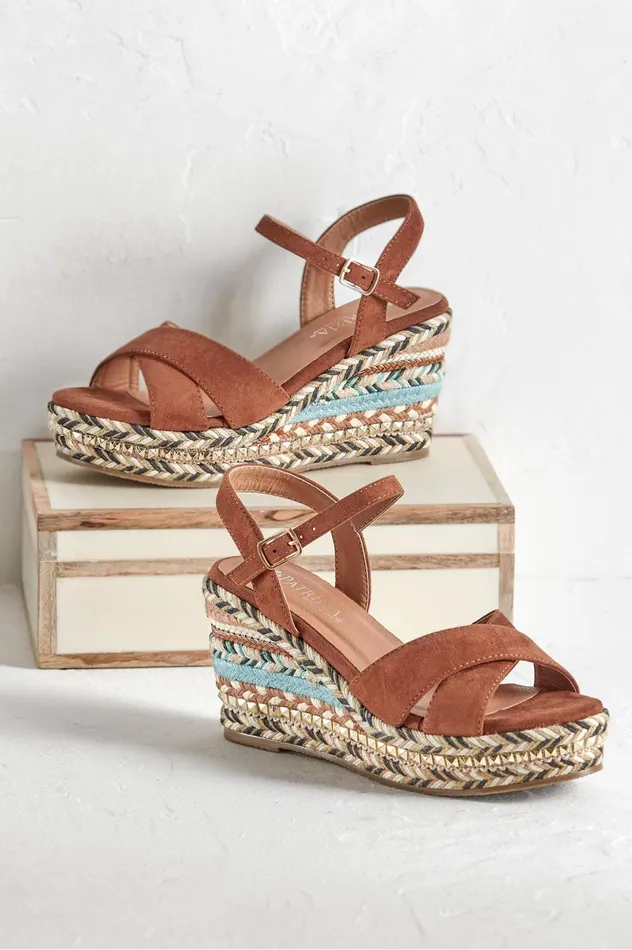 Soft Surroundings Patrizia Sloane Wedge Brown Women Shoes