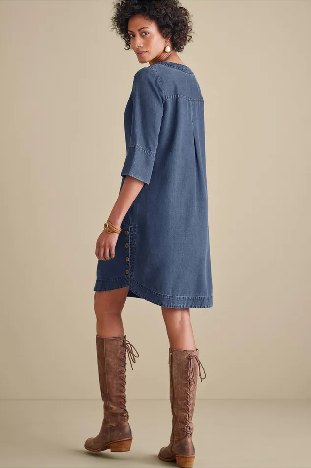 Soft Surroundings Positano Getaway Dress Denim Blue Women Dresses Soft Surroundings Positano Getaway Dress Denim Blue Women Dresses