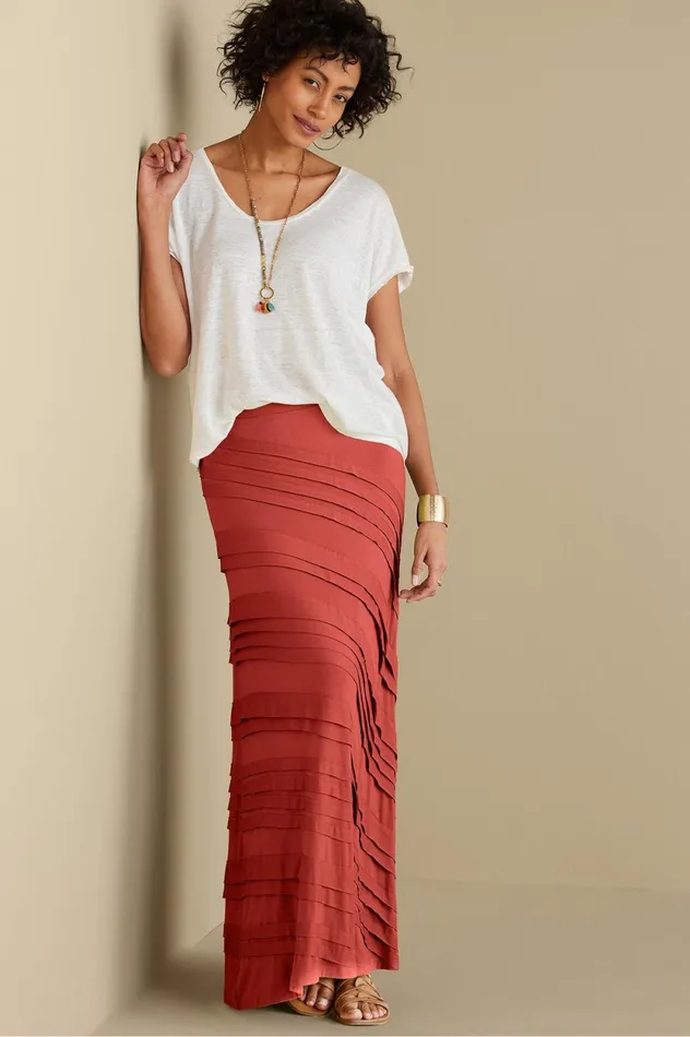 Soft Surroundings Rosemary Skirt Red Ochre Women Skirts