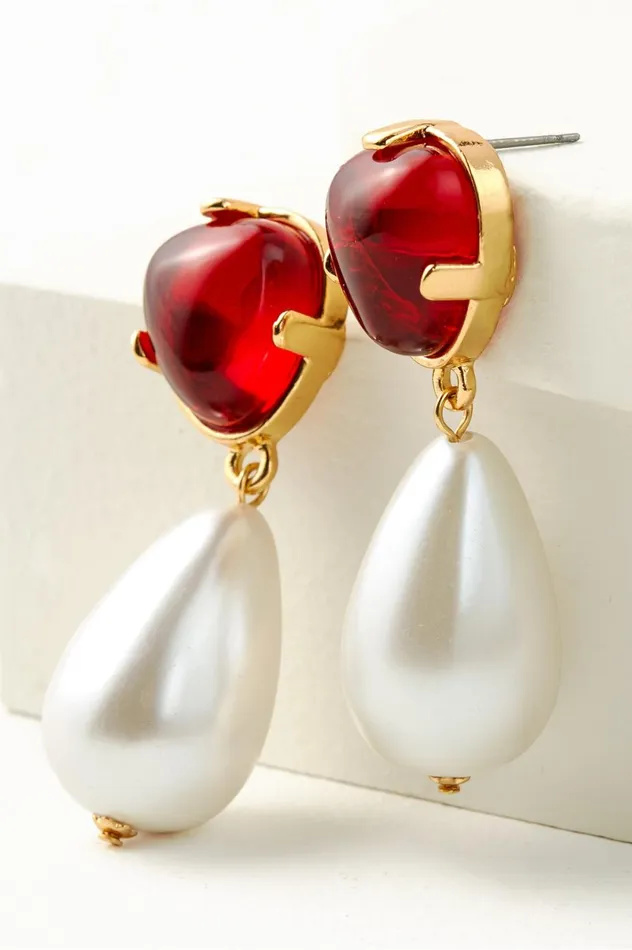 Soft Surroundings Scarlett Drop Earring Redpearl Women Jewelry