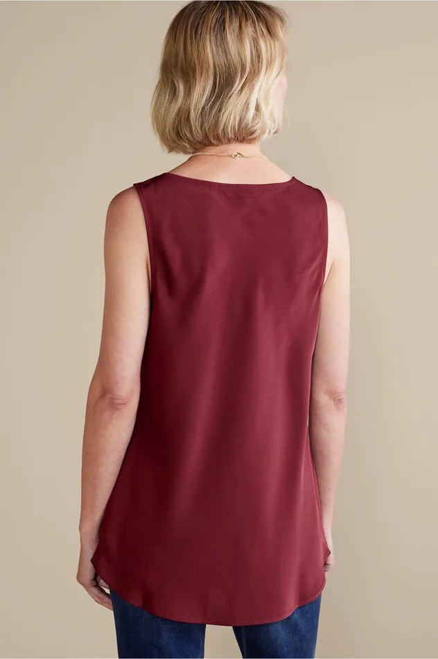 Soft Surroundings Selena Tank Cabernet Women Tops Soft Surroundings Selena Tank Cabernet Women Tops