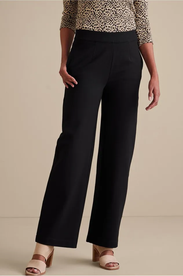 Soft Surroundings Soft Essential Ponte Wide Leg Pants Black Women Pants Soft Surroundings Soft Essential Ponte Wide Leg Pants Black Women Pants