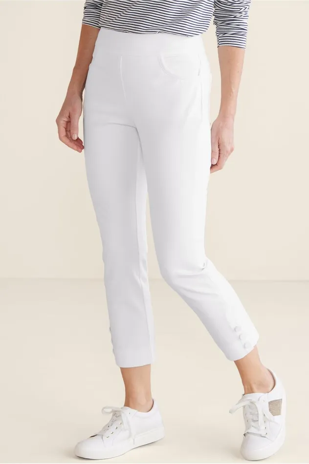 Soft Surroundings Superla Stretch PullOn Crop Pants White Women Pants Soft Surroundings Superla Stretch PullOn Crop Pants White Women Pants