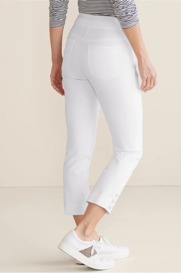 Soft Surroundings Superla Stretch PullOn Crop Pants White Women Pants Soft Surroundings Superla Stretch PullOn Crop Pants White Women Pants