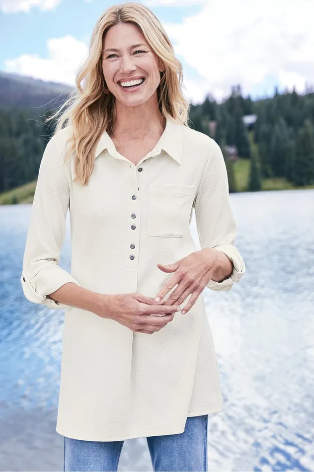 Soft Surroundings Take It Easy Tunic Medium Heather Grey Women Tops Soft Surroundings Take It Easy Tunic Medium Heather Grey Women Tops